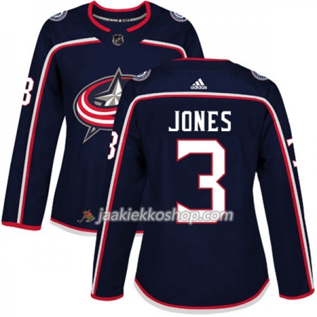 Nainen NHL Columbus Blue Jackets Pelipaita Seth Jones 3 Adidas 2017-2018 Marine Sininen Authentic